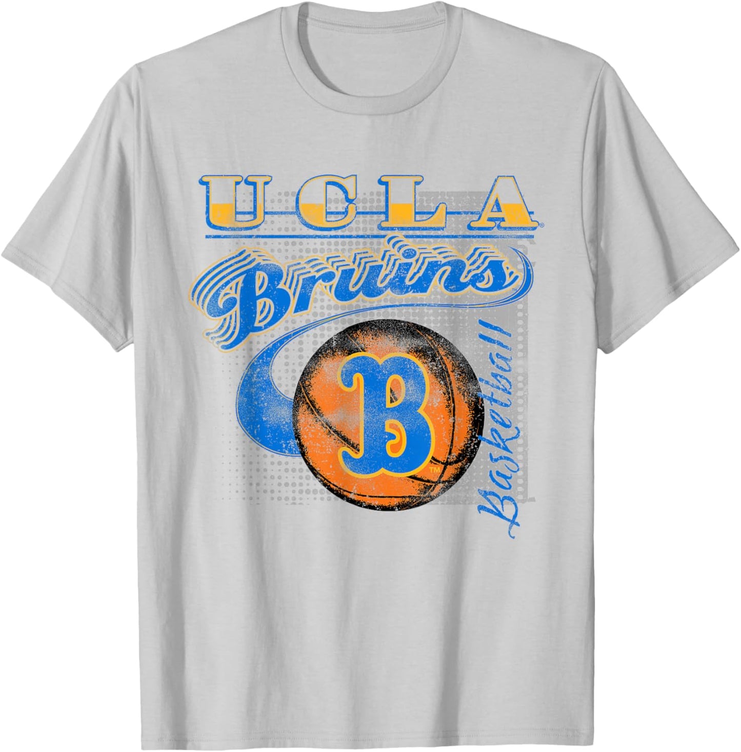 UCLA Bruins Basketball Retro White Officially Licensed T-Shirt - T-Shirt | Ash