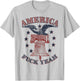 America Fuck Yeah Bald Eagle Liberty Bell 1776 4th of July T-Shirt - T-Shirt | Ash