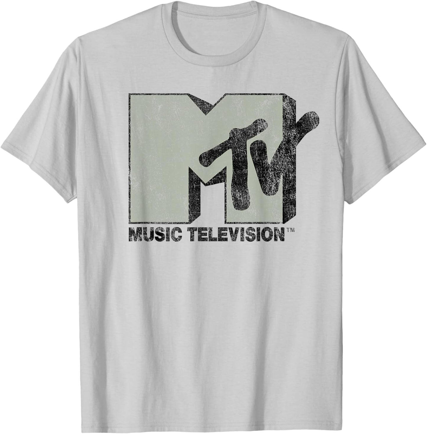MTV Simple Distressed Music Television Logo T-Shirt - T-Shirt | Ash