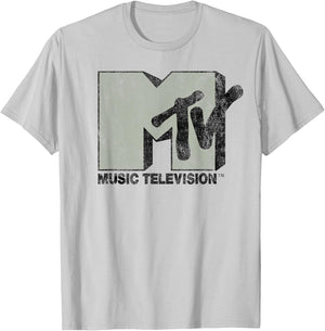 MTV Simple Distressed Music Television Logo T-Shirt - T-Shirt | Ash