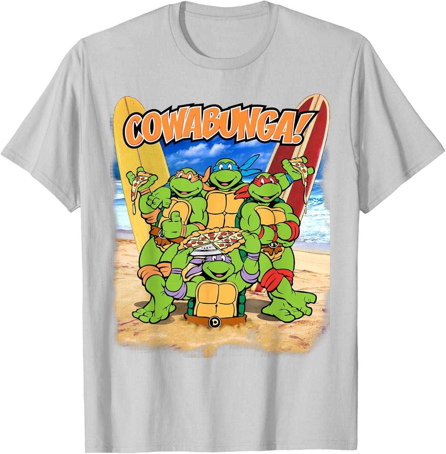 Teenage Mutant Ninja Turtles Cowabunga Beach Crew T-Shirt - T-Shirt | Ash
