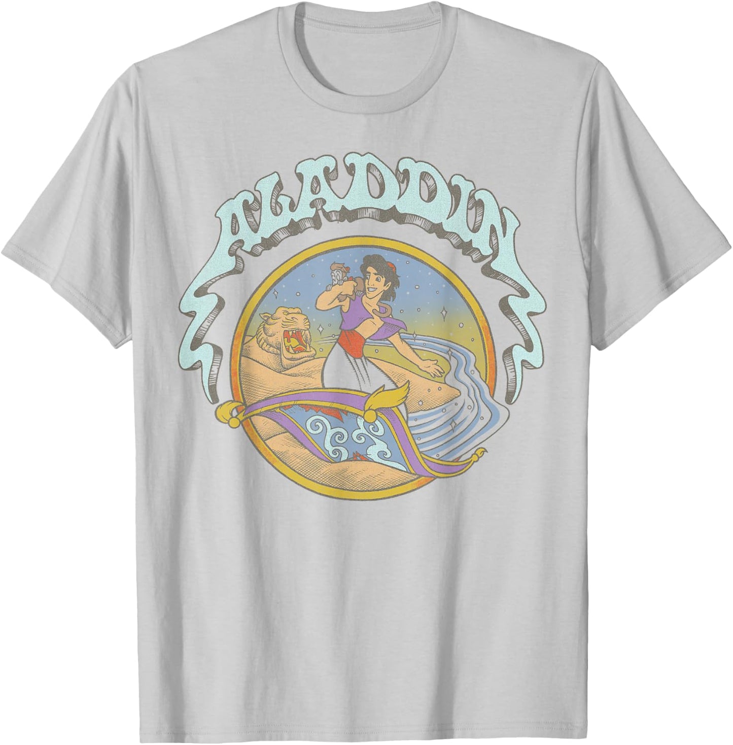Disney Aladdin and Abu Magic Carpet Surfing T-Shirt - T-Shirt | Ash