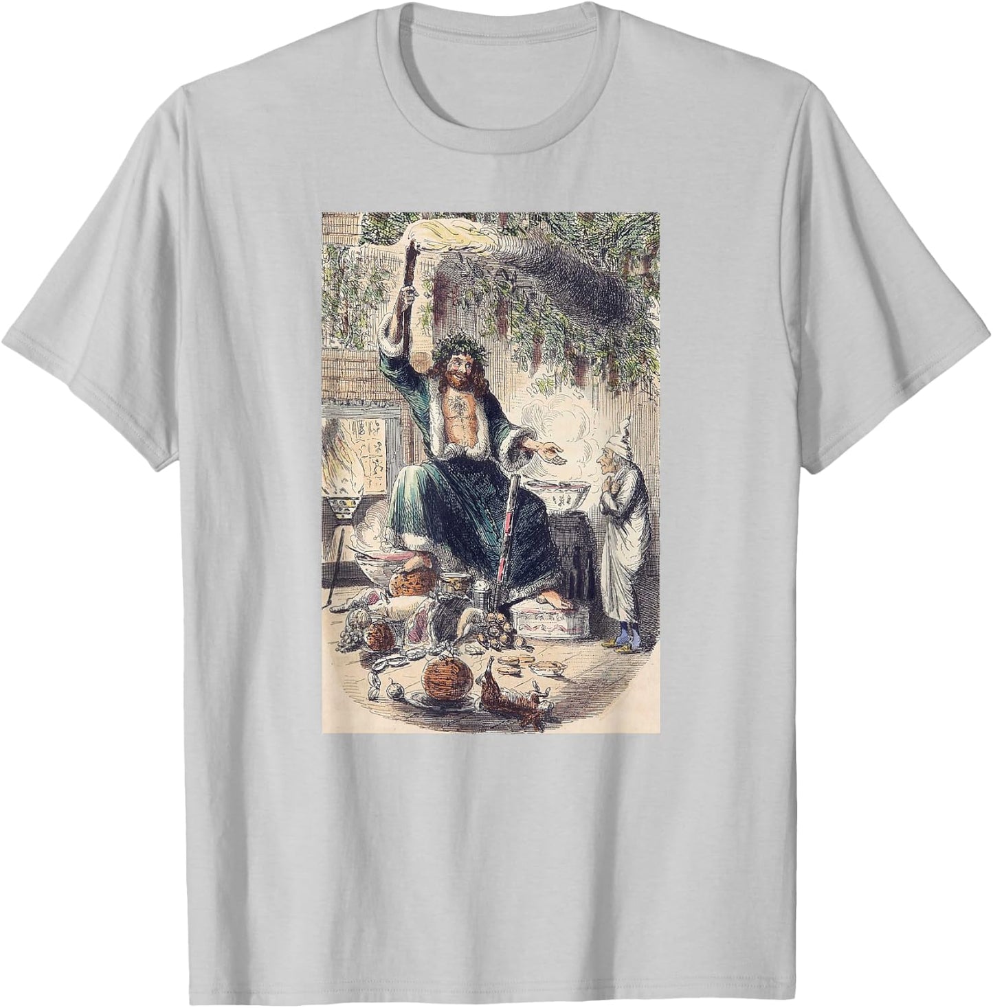 A Christmas Carol Scrooge Shirt- Christmas Present Ghost T-Shirt - T-Shirt | Ash