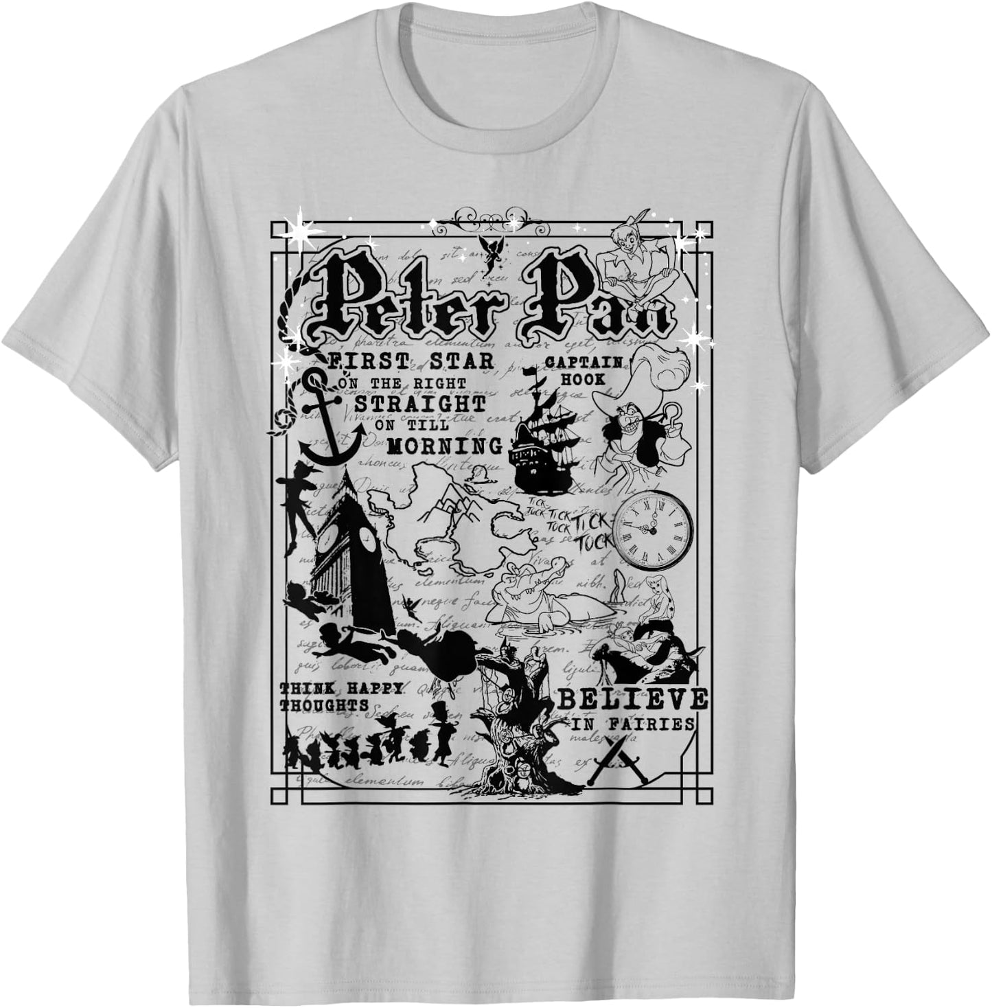 Disney Peter Pan A Traveler's Guide to Never Land T-Shirt - T-Shirt | Ash