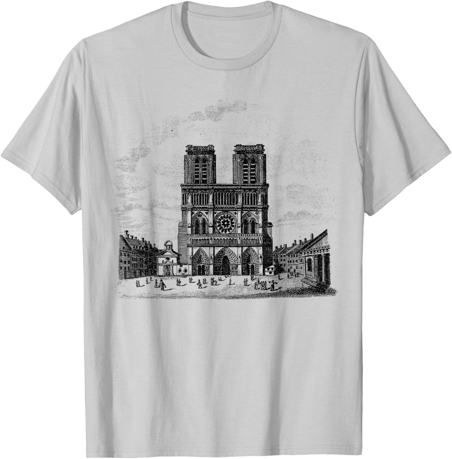 Notre Dame Paris France French Cathedral T-Shirt - T-Shirt | Ash