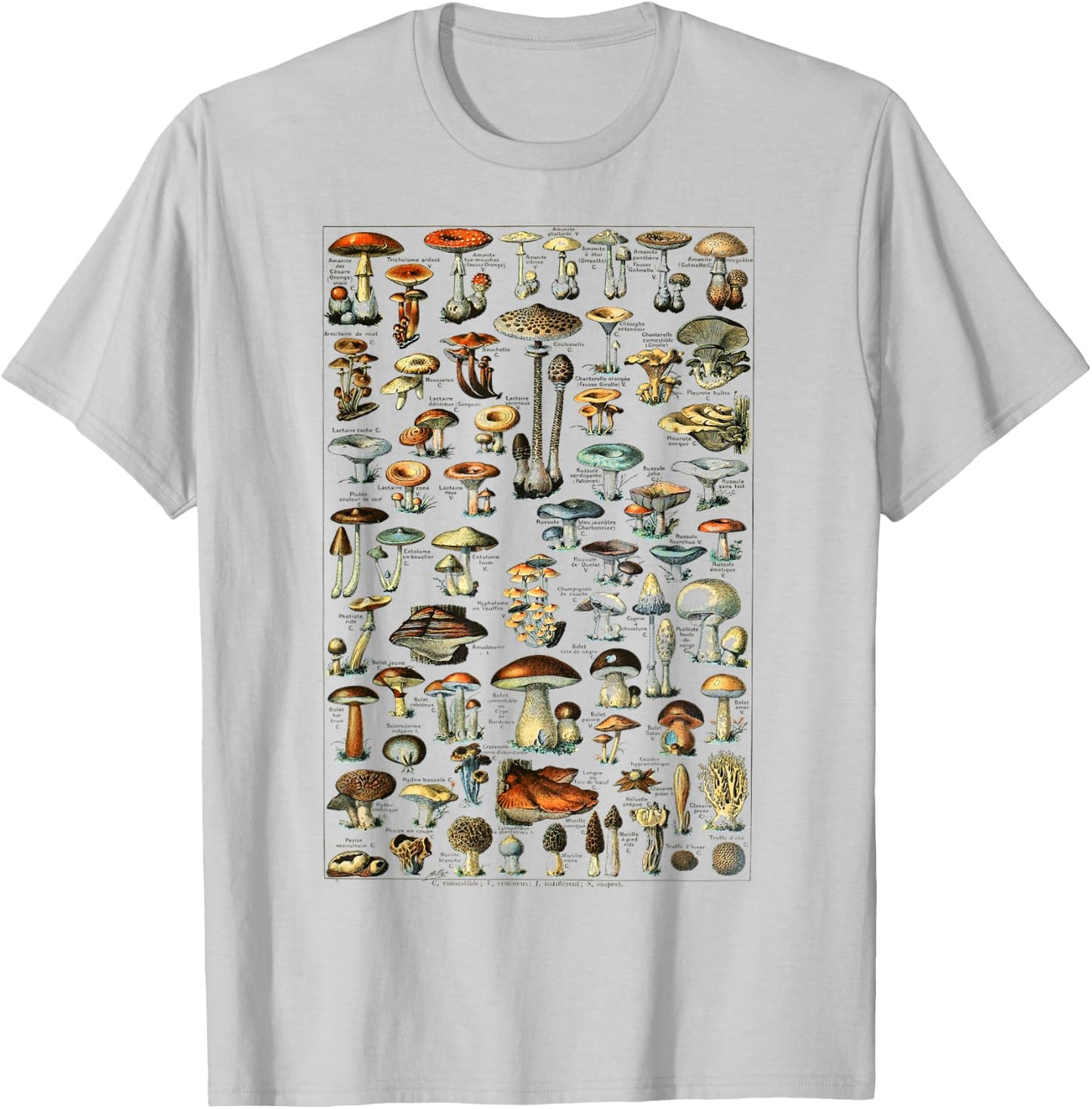 Illustration Mushroom Morel Hunter T-Shirt - T-Shirt | Ash
