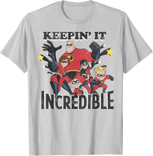 Disney Pixar The Incredibles Keepin' It Incredible Vintage T-Shirt - T-Shirt | Ash