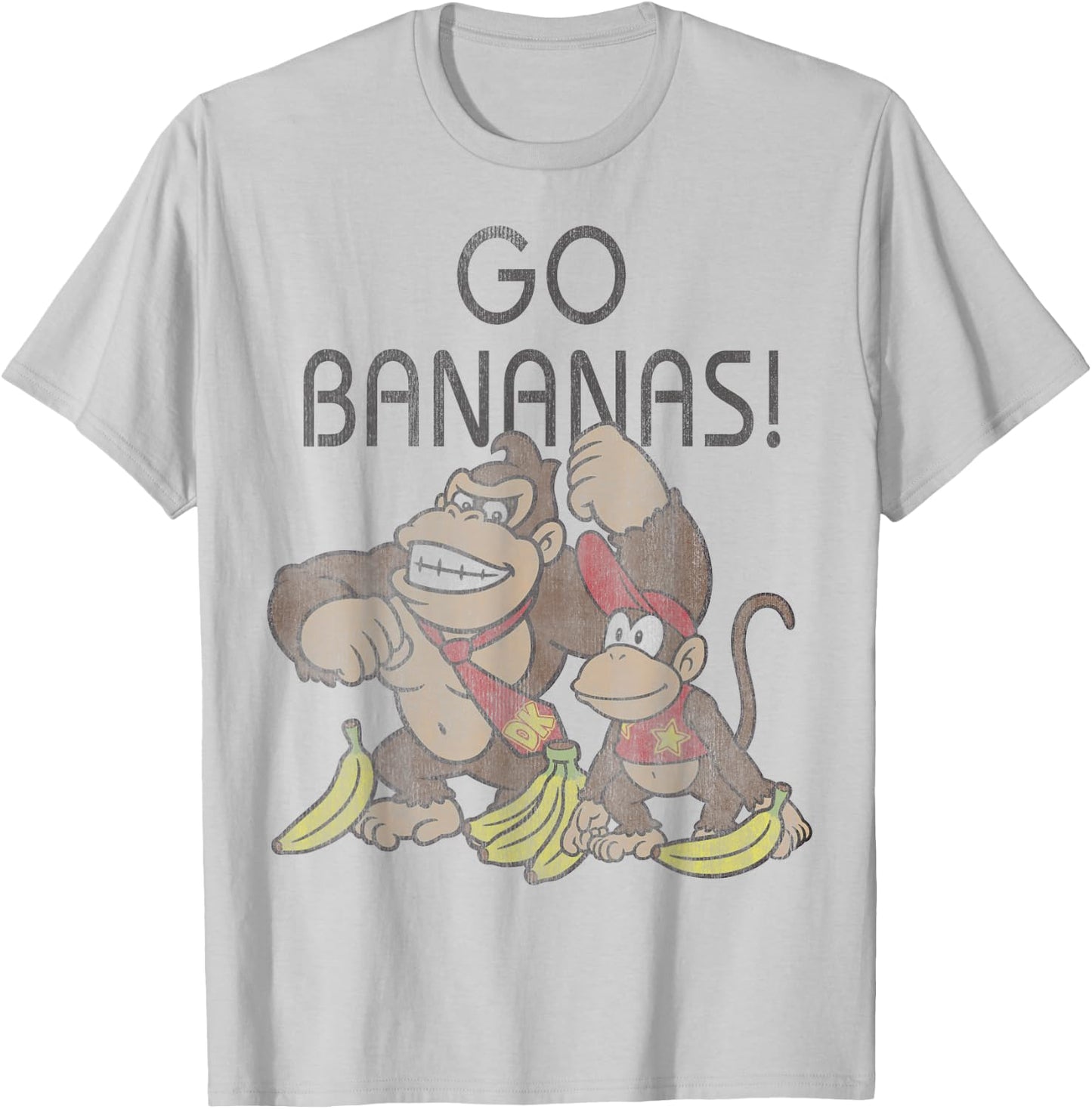 Nintendo Donkey Kong Go Bananas Vintage Graphic T-Shirt - T-Shirt | Ash