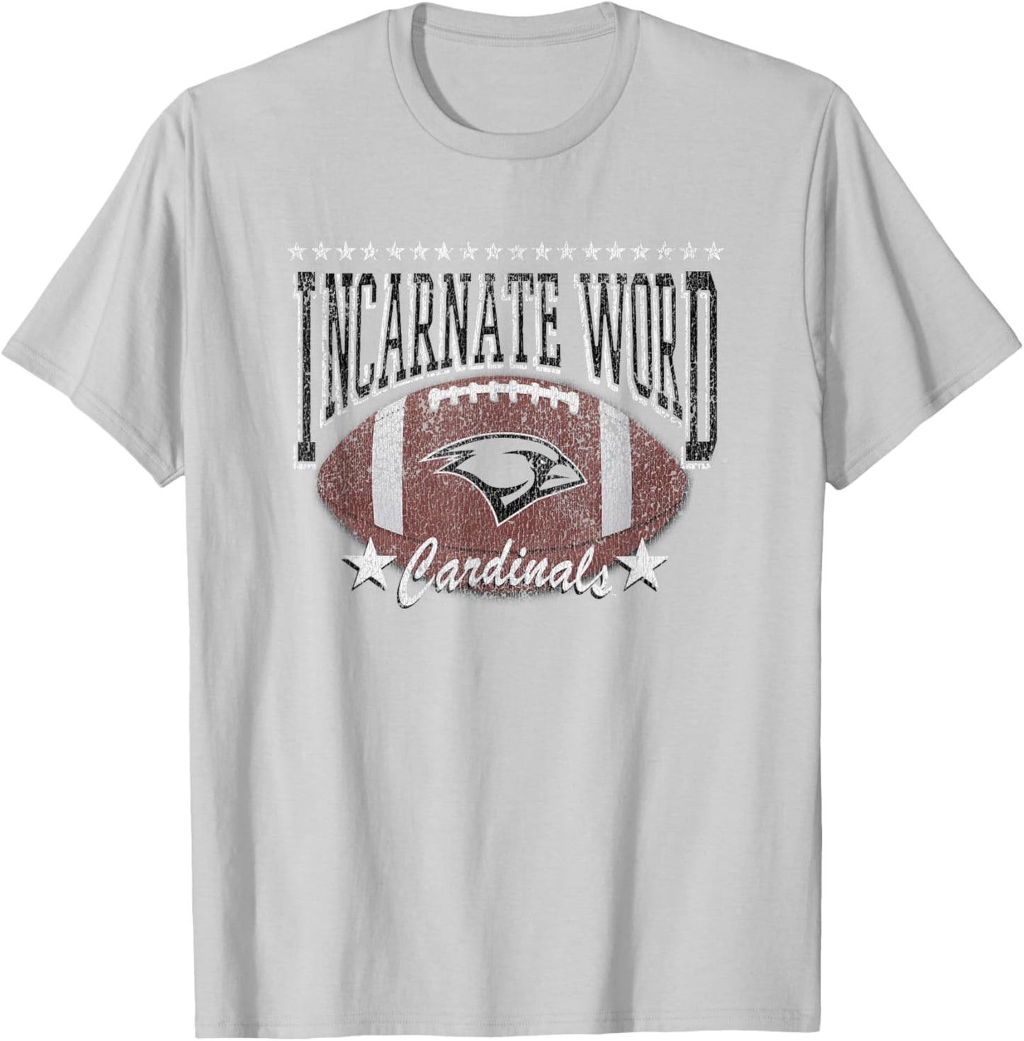 Incarnate Word Cardinals Football Vintage Stars Red T-Shirt - T-Shirt | Ash
