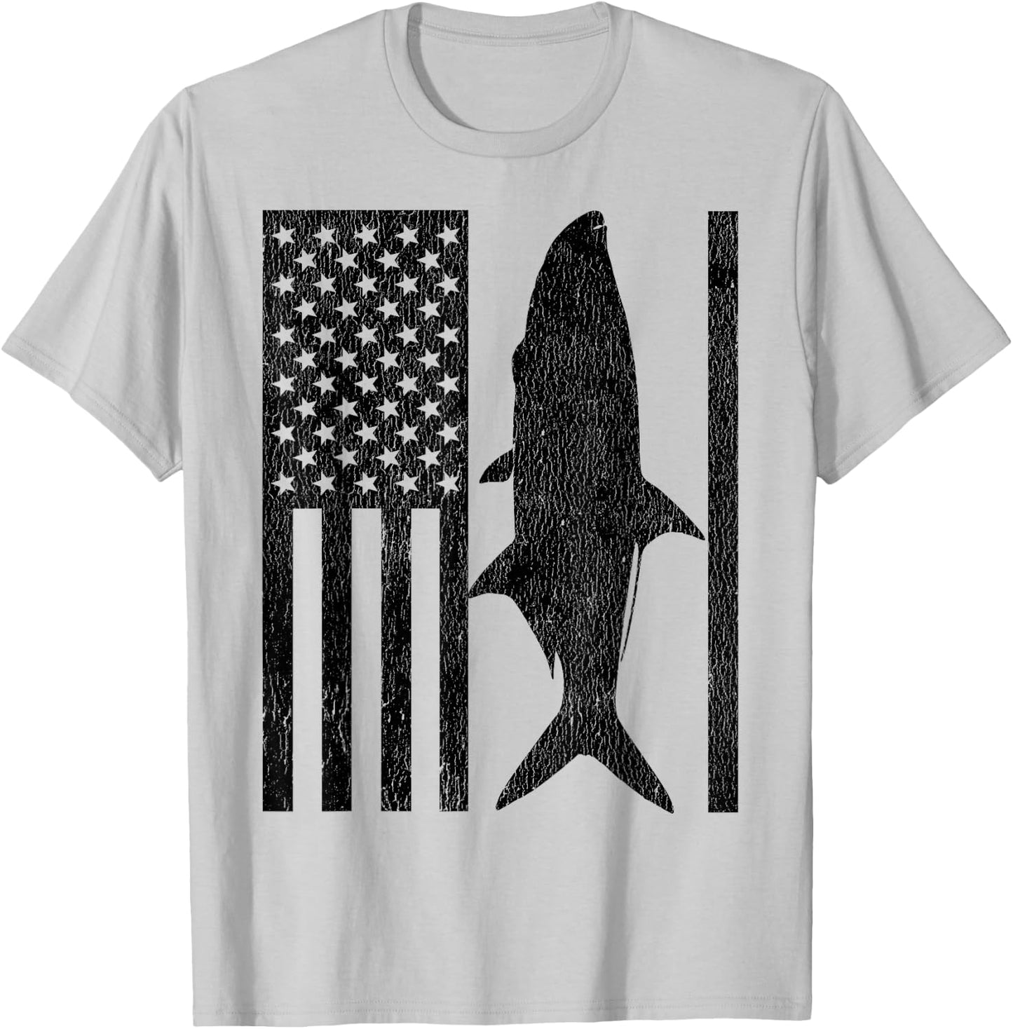 Tarpon Fishing - American Flag Tarpon Fisherman T-Shirt - T-Shirt | Ash