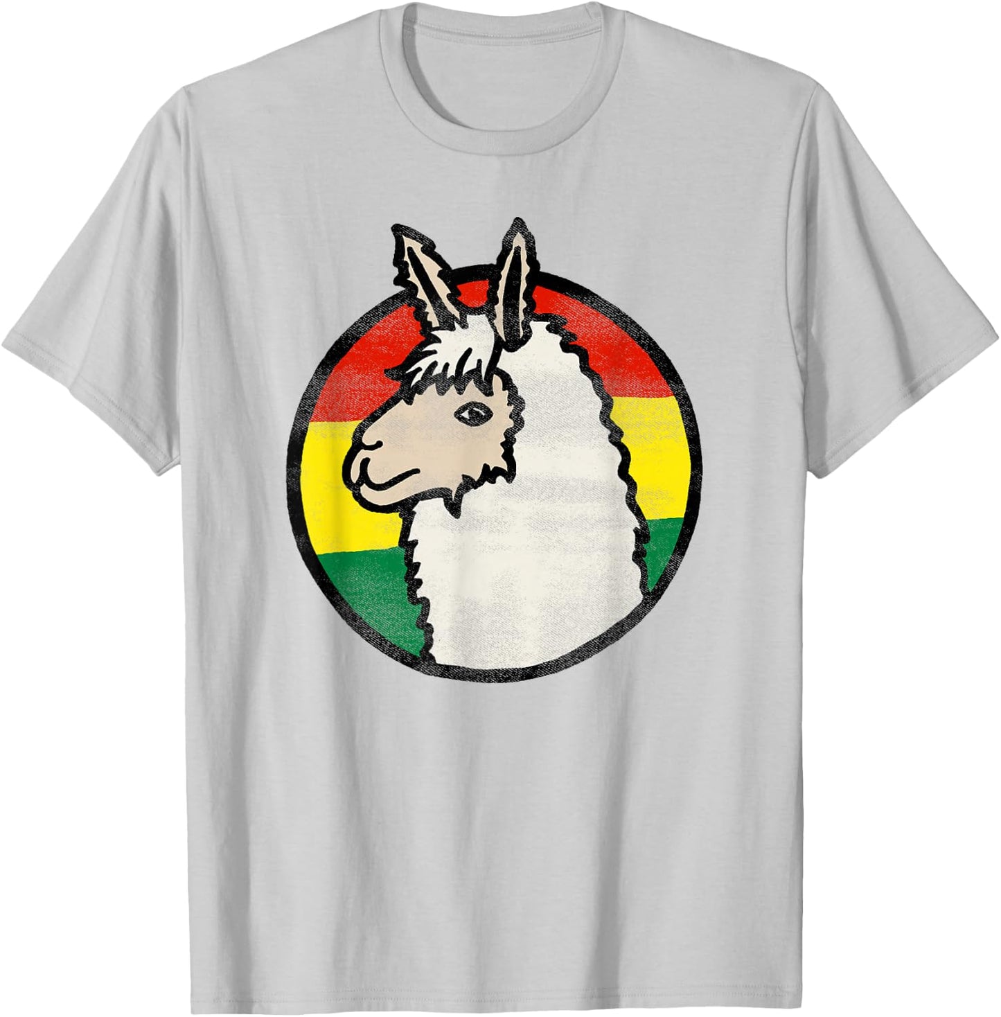 BOLIVIA Bolivian Flag Travel Souvenir Alpaca T-Shirt - T-Shirt | Ash