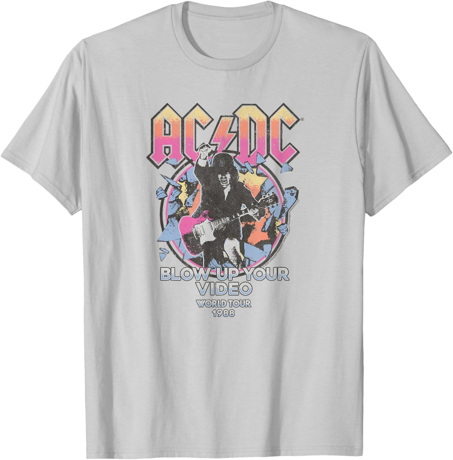 ACDC - Blow Up Your Video World Tour 1988 T-Shirt - T-Shirt | Ash