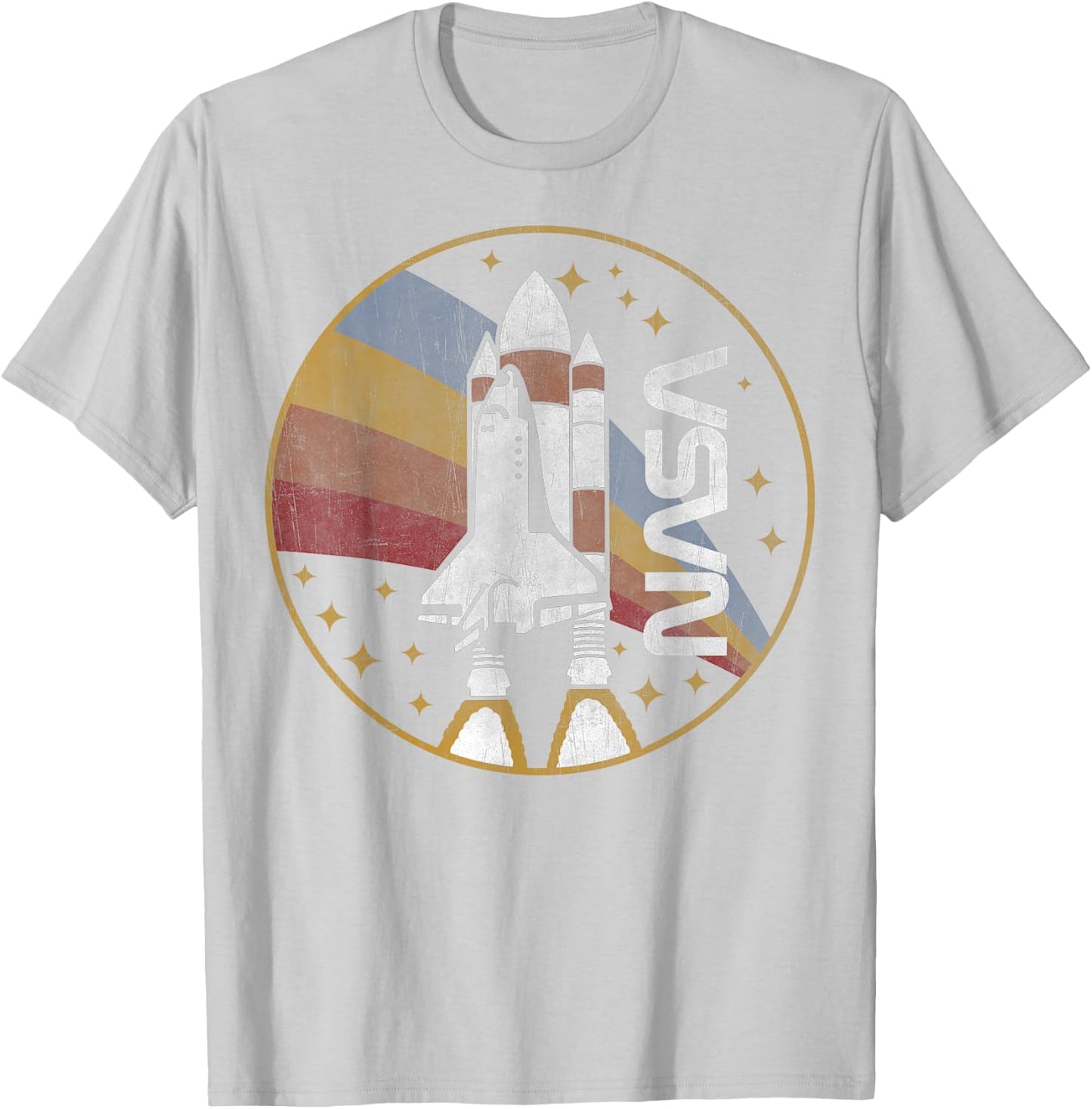 NASA Shuttle Launch with Rainbow C1 T-Shirt - T-Shirt | Ash