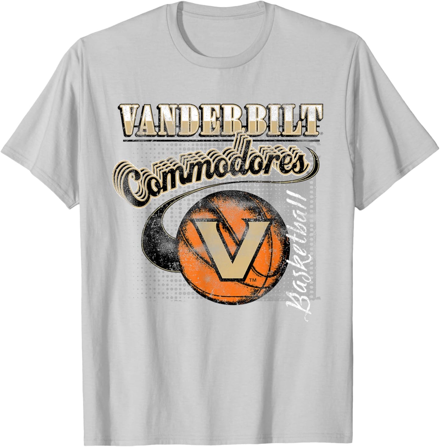 Vanderbilt Commodores Basketball Retro Gray T-Shirt - T-Shirt | Ash