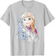 Disney Frozen Anna Illustrated Snowflake Flowers T-Shirt - T-Shirt | Ash