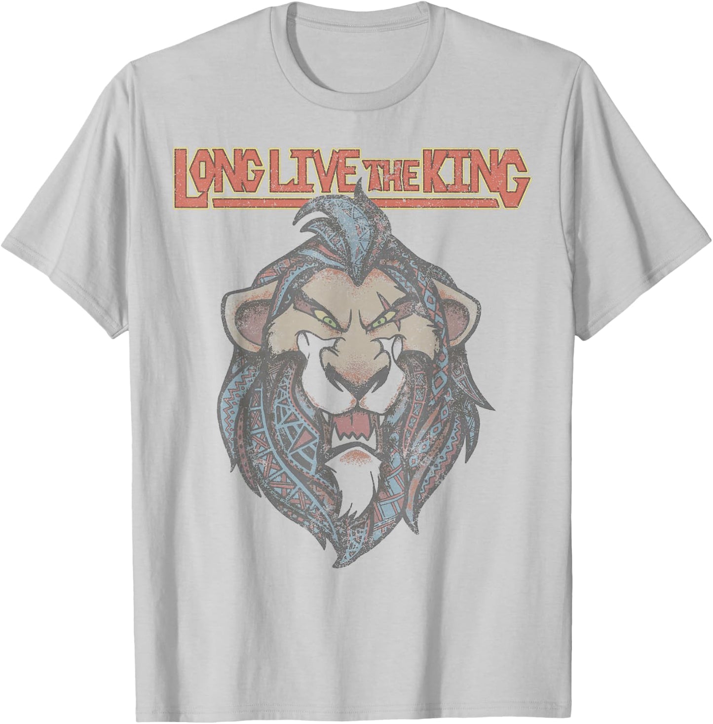 Disney The Lion King Geometric Scar Long Live The King T-Shirt - T-Shirt | Ash