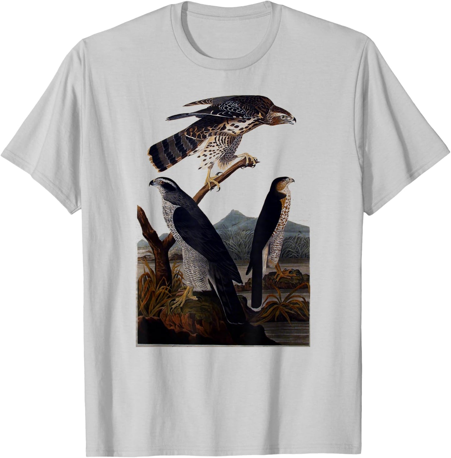 Goshawk Birds of Prey Hawk Air Raptors vintage Graphic T-Shirt - T-Shirt | Ash