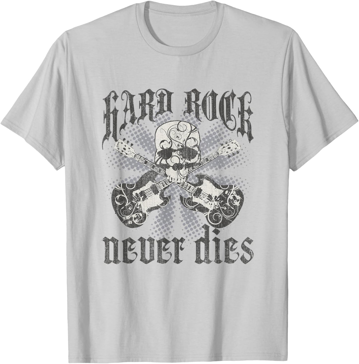 Hard Rock Never Dies Retro Vintage T-Shirt - T-Shirt | Ash