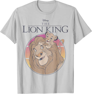 Disney The Lion King Mufasa And Simba Sunset Poster T-Shirt - T-Shirt | Ash