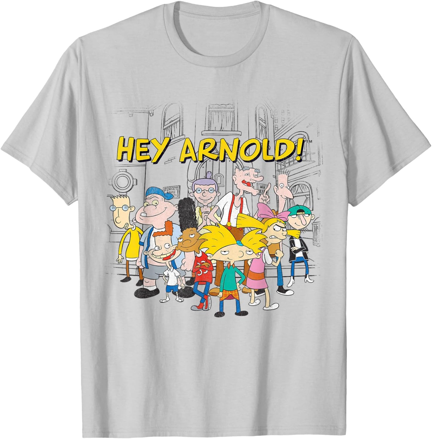 Nickelodeon Hey Arnold Cast Hangout T-Shirt - T-Shirt | Ash