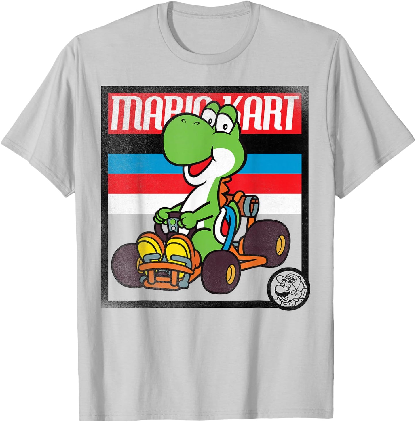 Nintendo Mario Kart Yoshi Old School Graphic T-Shirt - T-Shirt | Ash