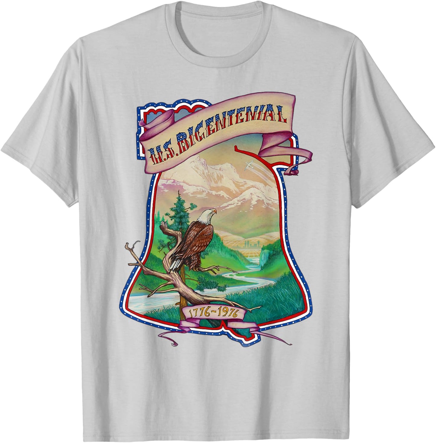 U.S. Bicentennial Patriotic Vintage Throwback 4th of July Women Kids Men T-Shirt - T-Shirt | Ash