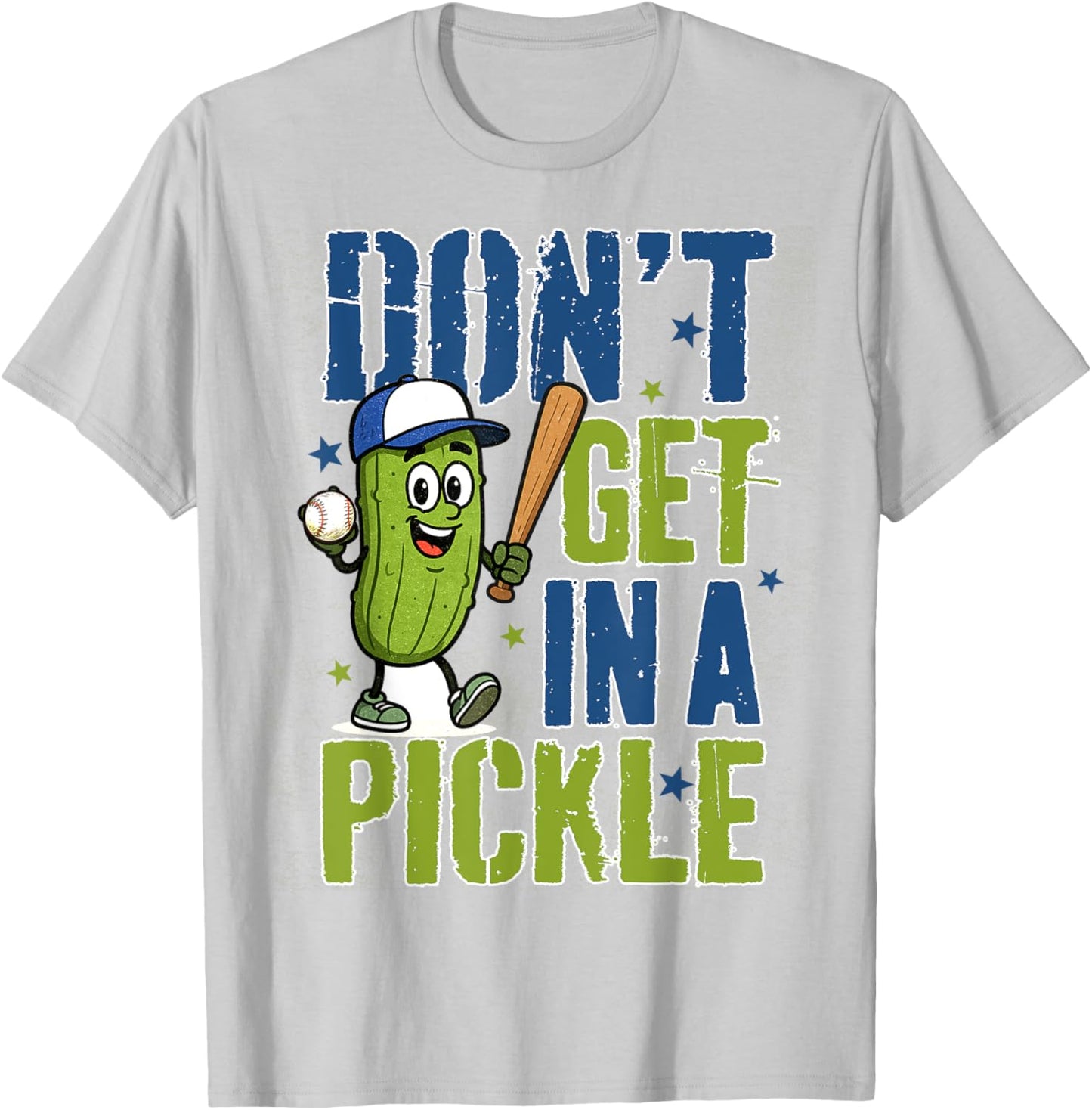 Baseball Lover Pickle Game Day Vibes Don't Get In A Pickle T-Shirt - T-Shirt | Ash