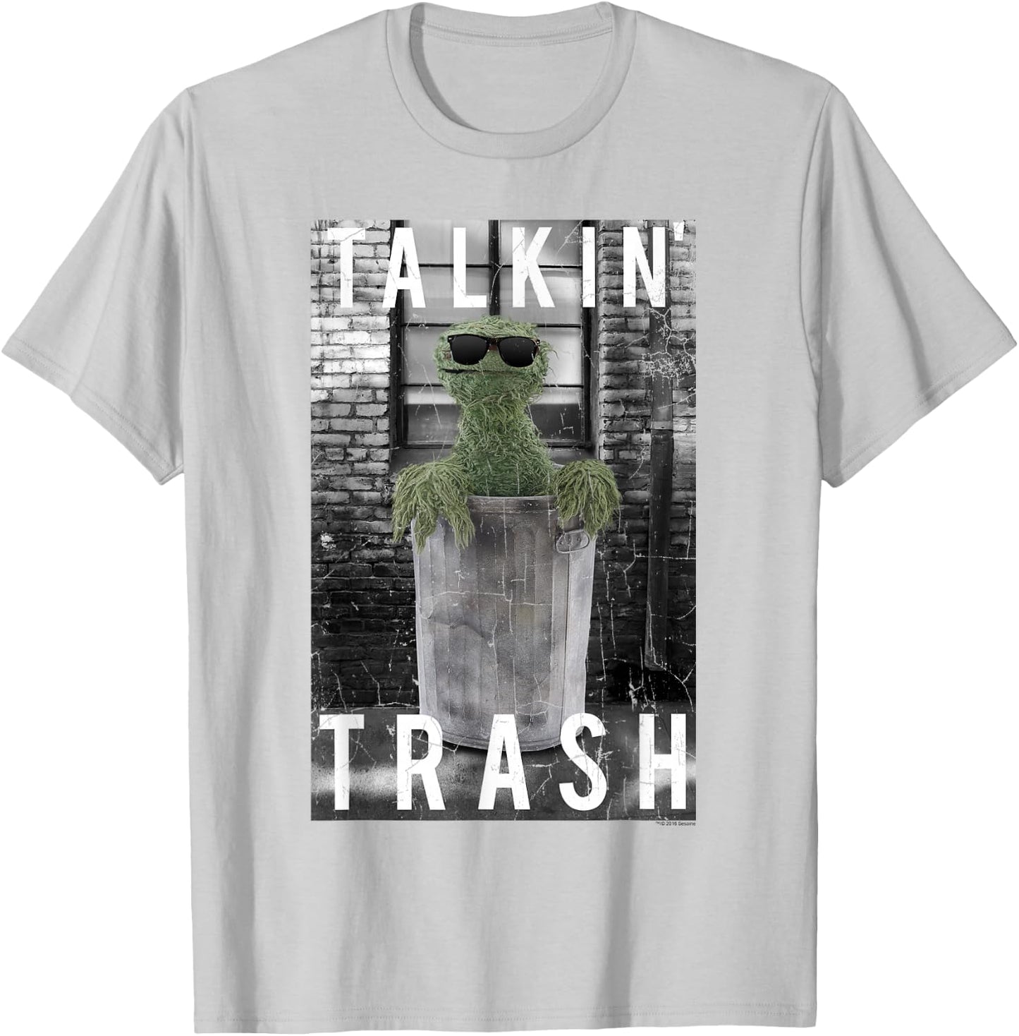 Sesame Street Oscar The Grouch Talkin' Trash T-Shirt - T-Shirt | Ash