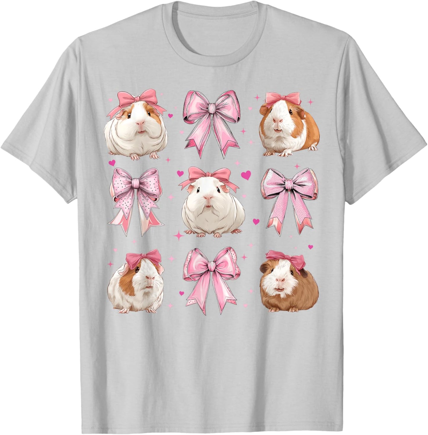 Guinea Pig Pet Girl Coquette Bow Pink Mom T-Shirt - T-Shirt | Ash