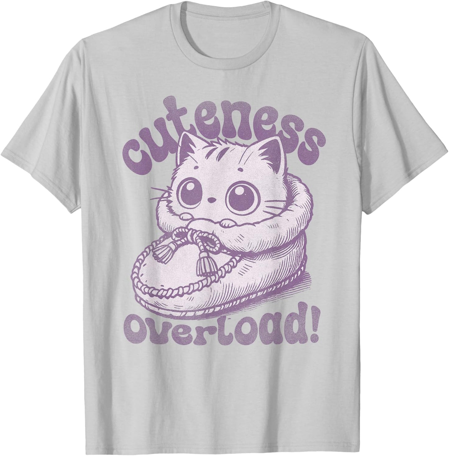 Vintage Meme Cat Retro Inspired Cutness Overload T-Shirt - T-Shirt | Ash