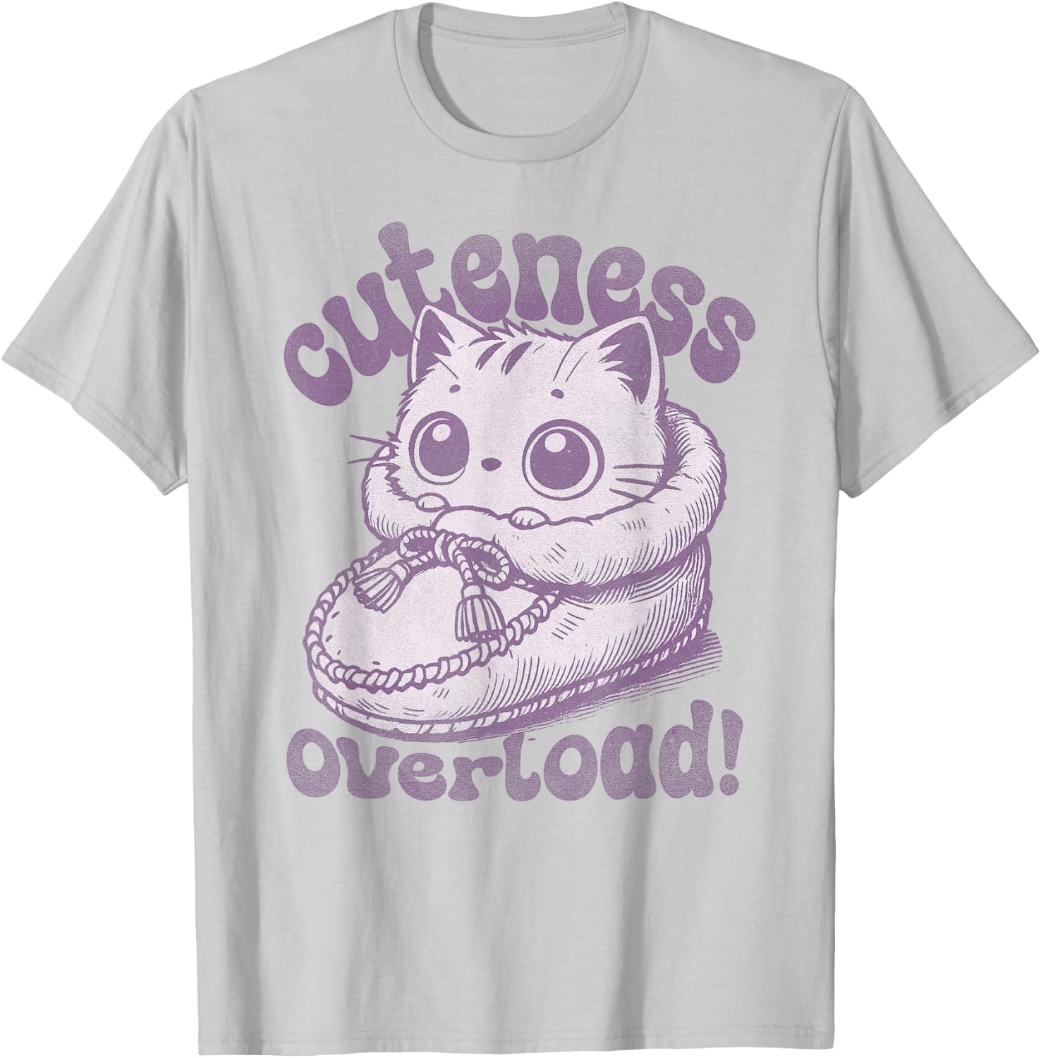Vintage Meme Cat Retro Inspired Cutness Overload T-Shirt - T-Shirt | Ash