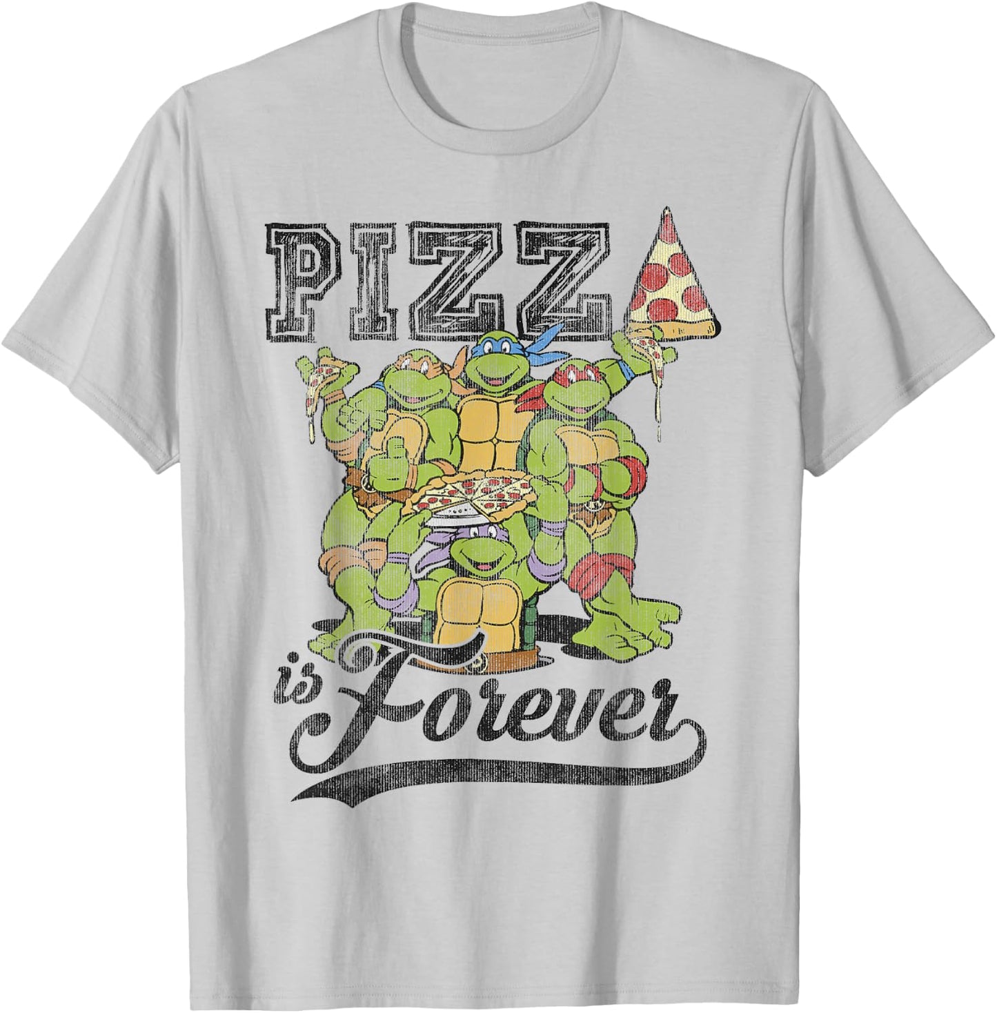 Teenage Mutant Ninja Turtles Pizza Forever Group -Shirt T-Shirt - T-Shirt | Ash