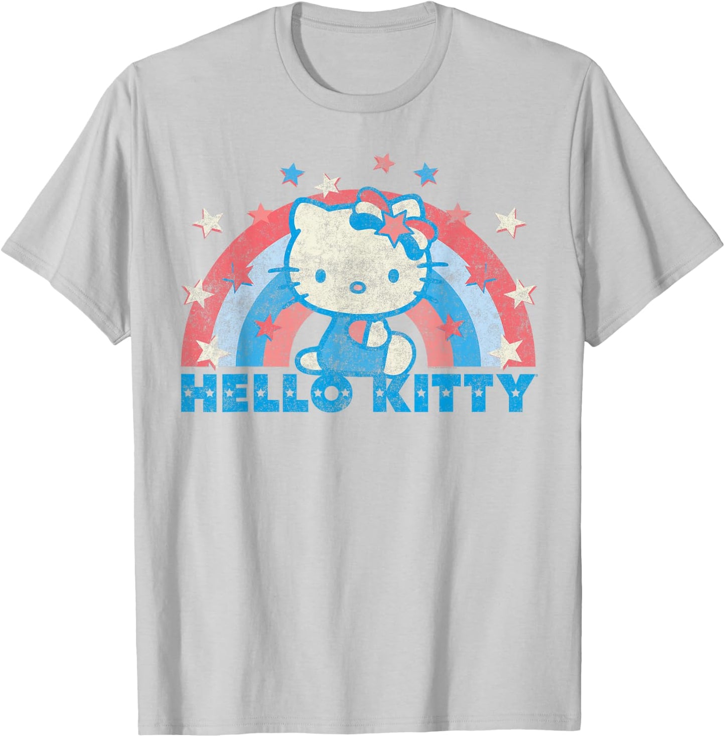 Hello Kitty America USA Rainbow T-Shirt - T-Shirt | Ash