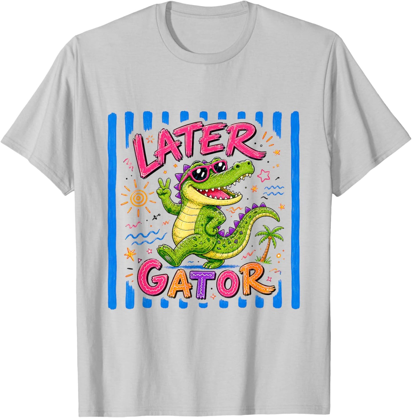 Vintage Later Gator Alligator Pun Animal Lover Summer Top T-Shirt - T-Shirt | Ash