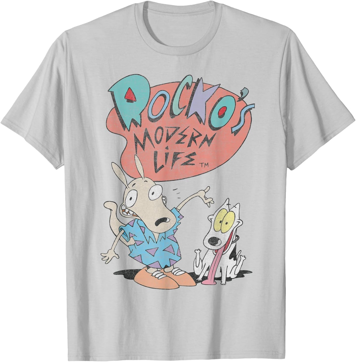 Rockos Modern Life Rocko And Spunky T-Shirt - T-Shirt | Ash