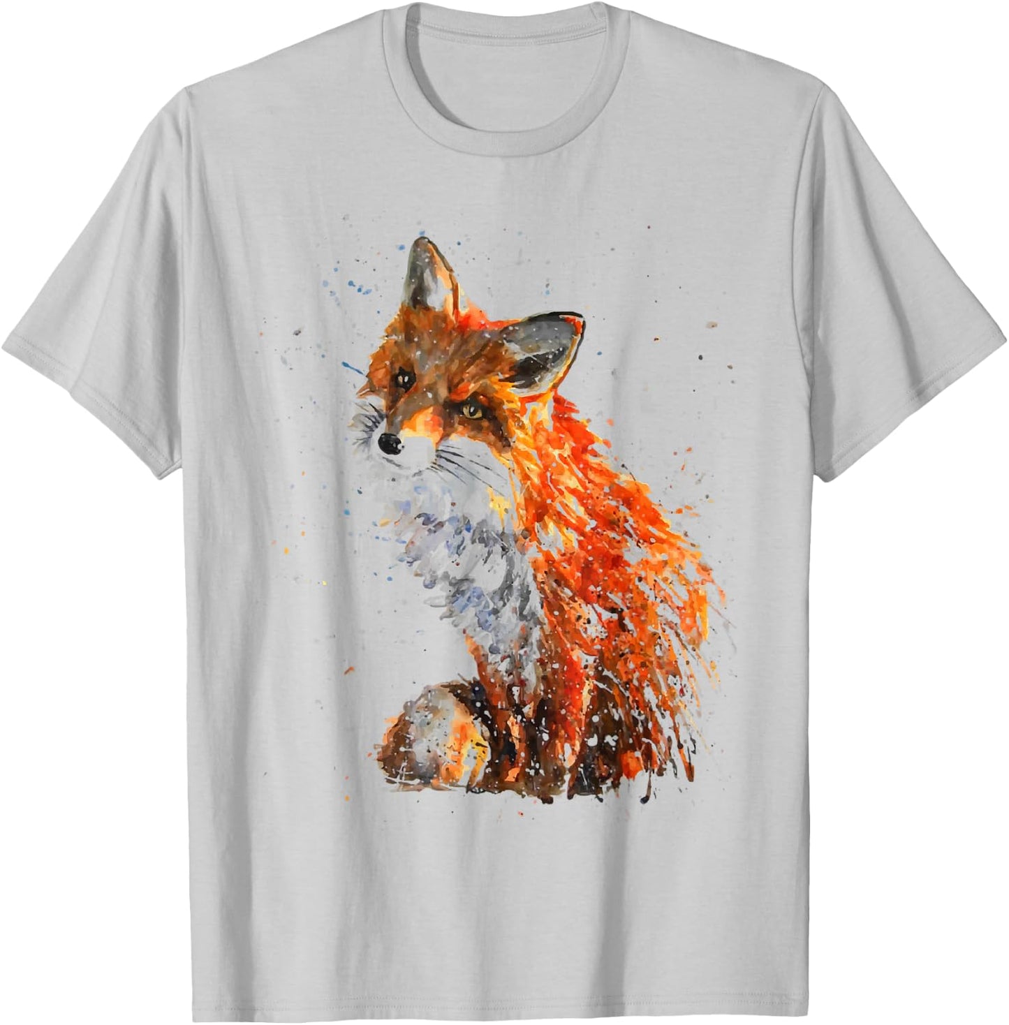 Fox, Hand Painted Fox T-Shirt - T-Shirt | Ash