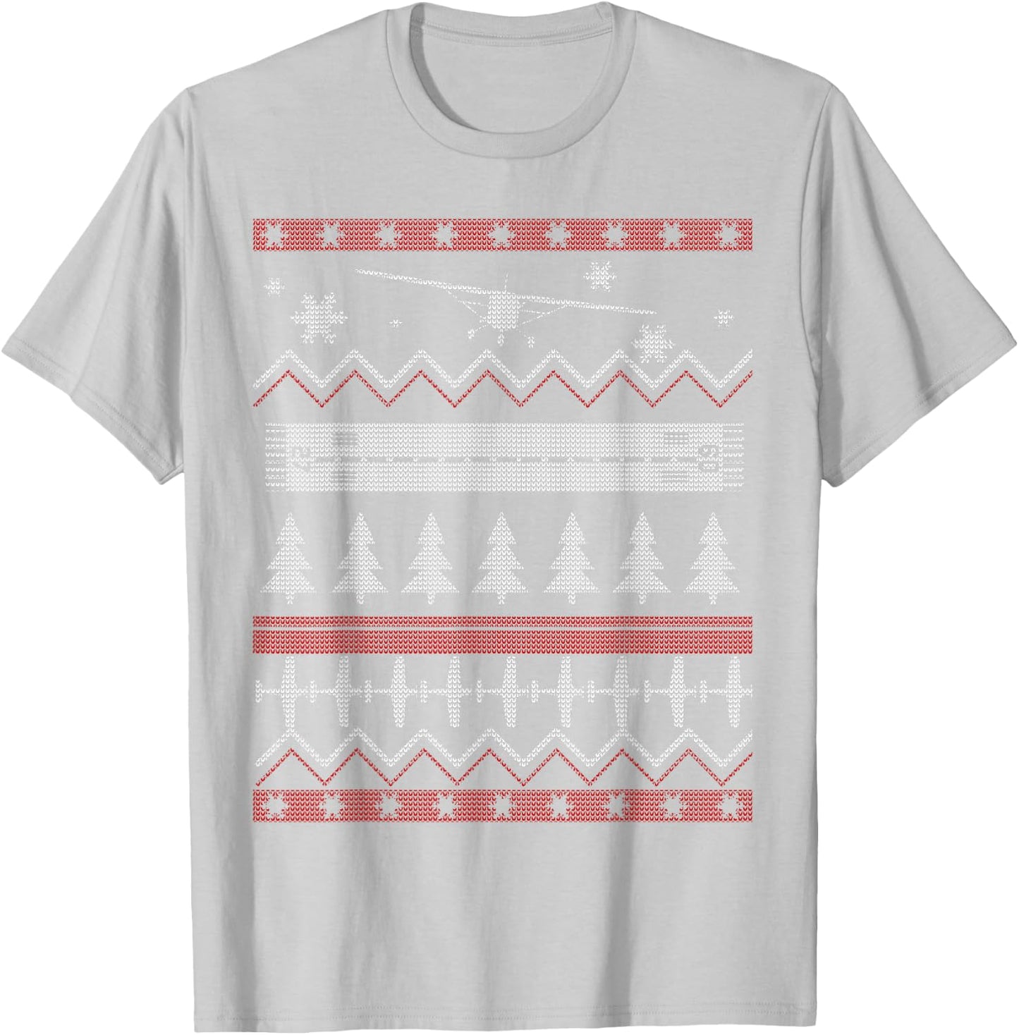 A GA Christmas Ugly Christmas "Sweater" Xmas Pilot T-Shirt - T-Shirt | Ash