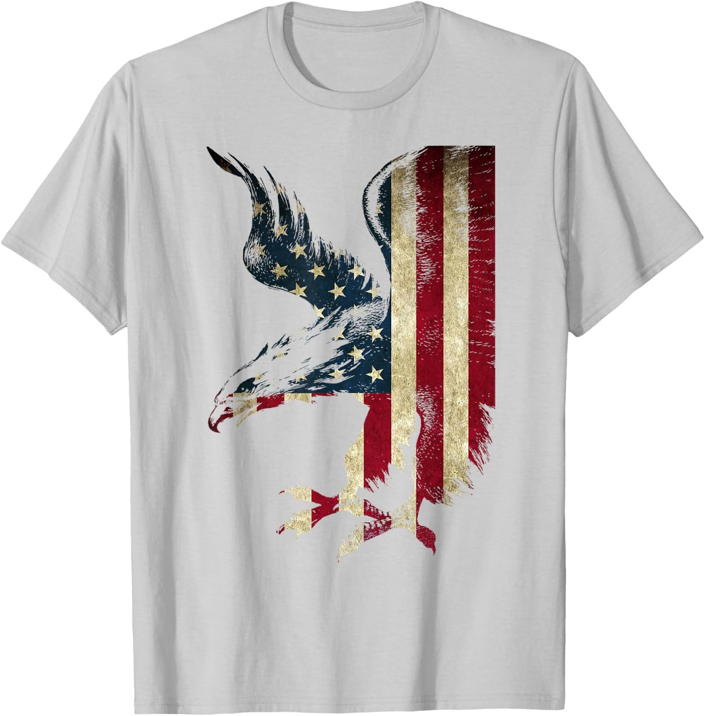 American Patriot Freedom Eagle USA Flag Airborne Design T-Shirt - T-Shirt | Ash