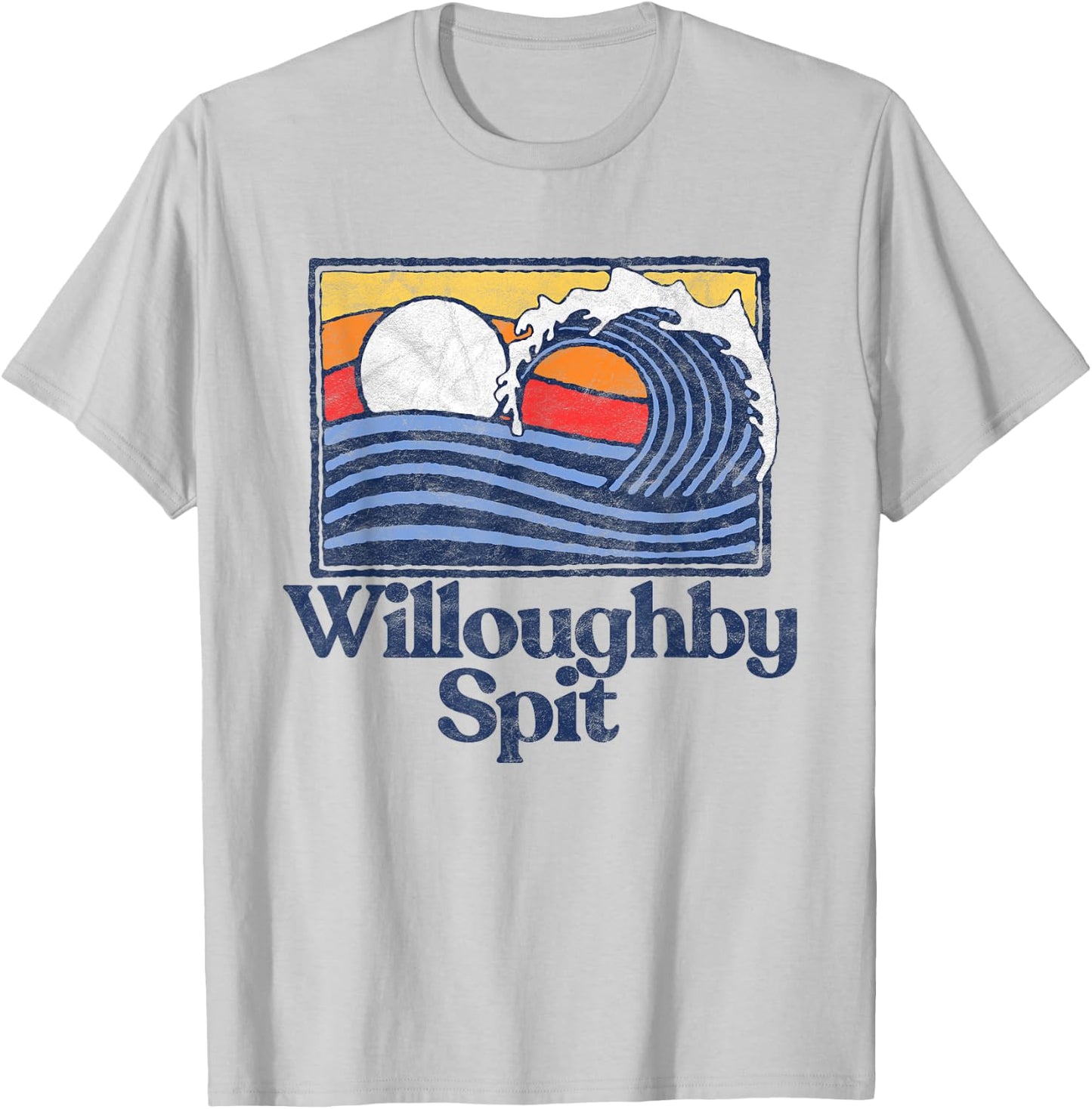 Willoughby Spit Retro Surfer Vintage Beach & Wave Men Women Girls Kids T-Shirt - T-Shirt | Ash