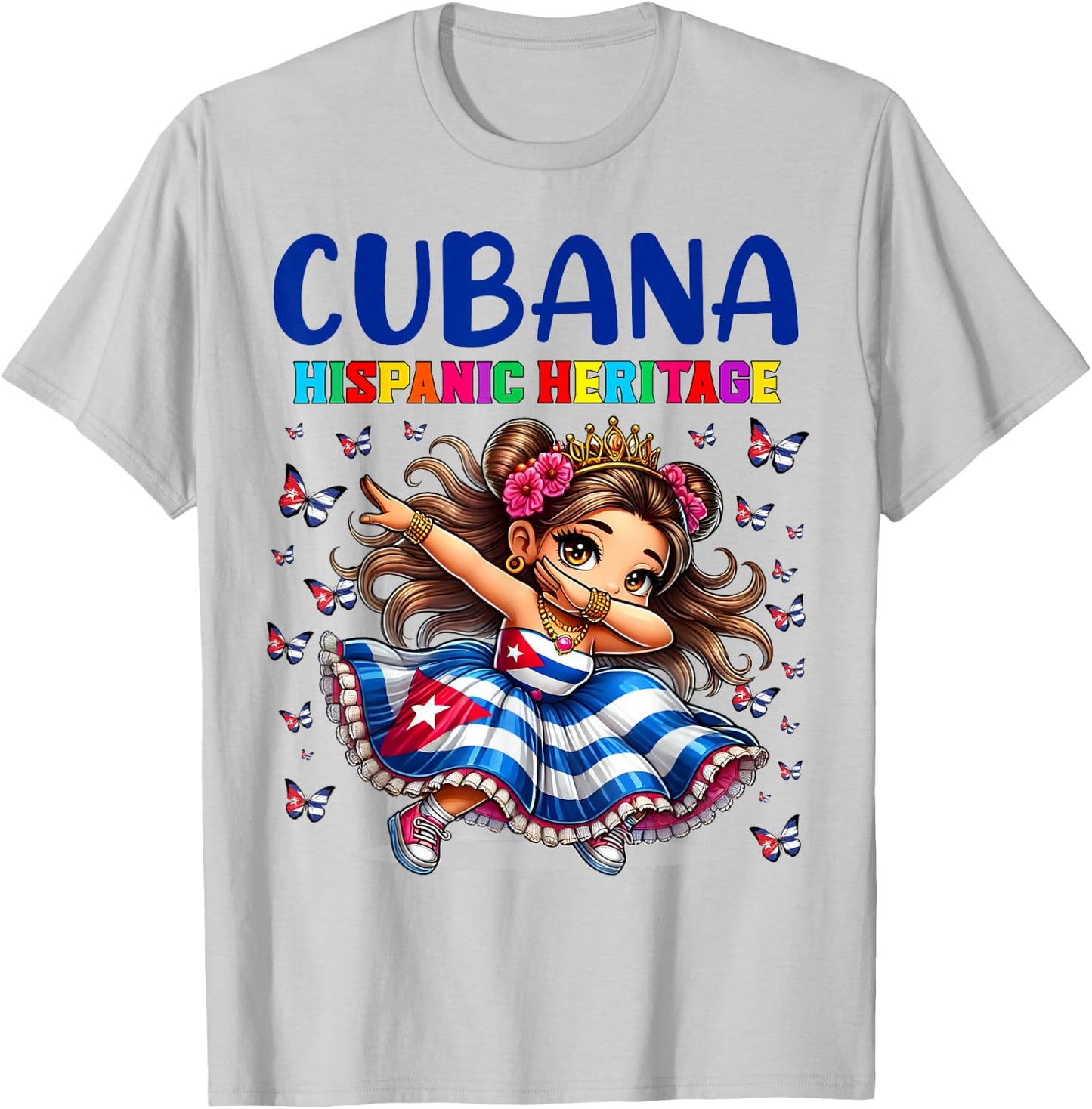 Cuba Hispanic Heritage Month Celebration girls kids T-Shirt - T-Shirt | Ash