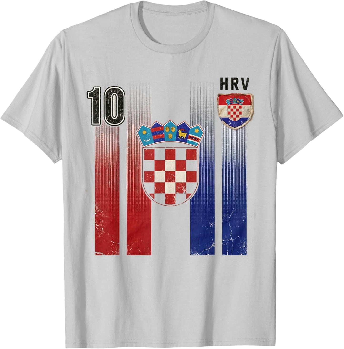 Croatia Hrvatska Flag Zagreb Croatian Jersey Retro T-Shirt - T-Shirt | Ash