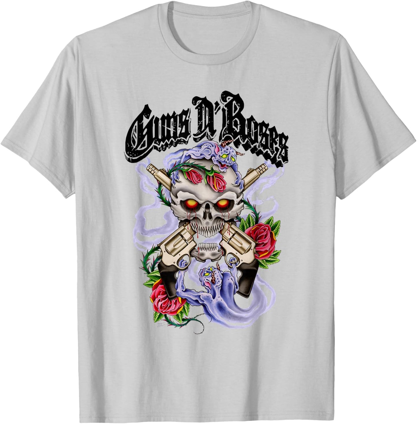 Guns N' Roses Official Guns N' Demons Purple Smoke T-Shirt - T-Shirt | Ash