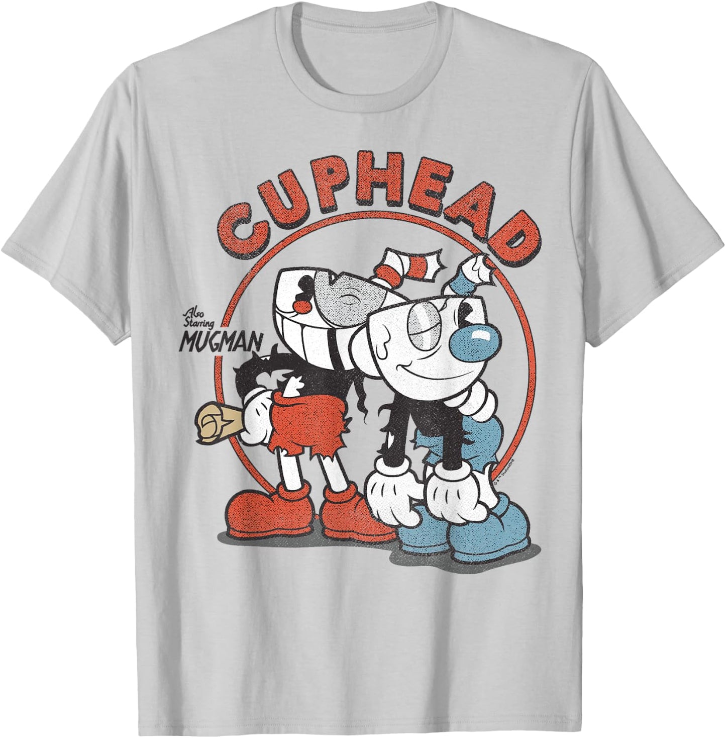 Cuphead Starring Mugman Rough & Ready T-Shirt - T-Shirt | Ash
