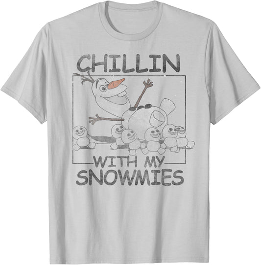 Disney Frozen Olaf Chillin with My Snowmies Portrait Small T-Shirt - T-Shirt | Ash