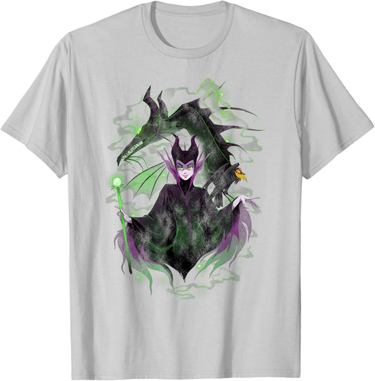 Disney Sleeping Beauty Maleficent Manga Art Graphic T-Shirt - T-Shirt | Ash