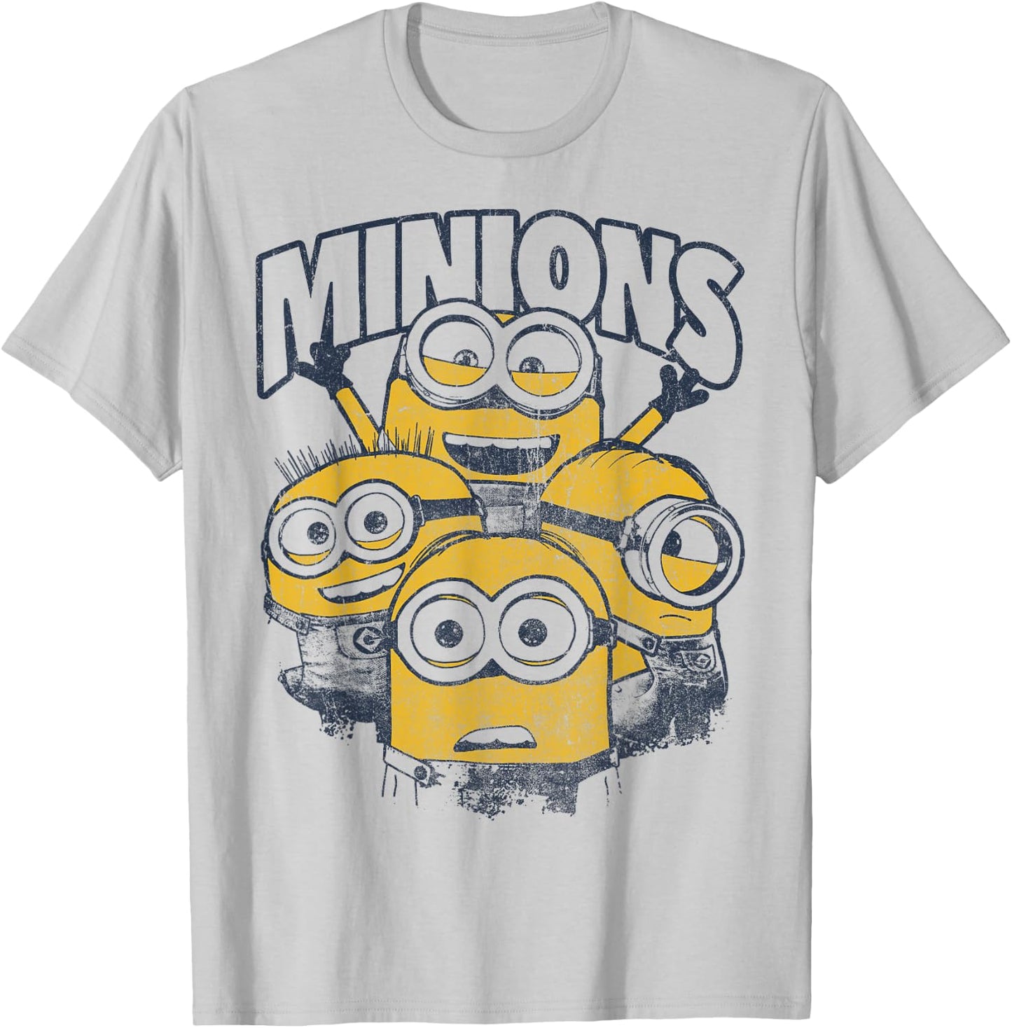 Despicable Me Minions Vintage Group Graphic T-Shirt - T-Shirt | Ash