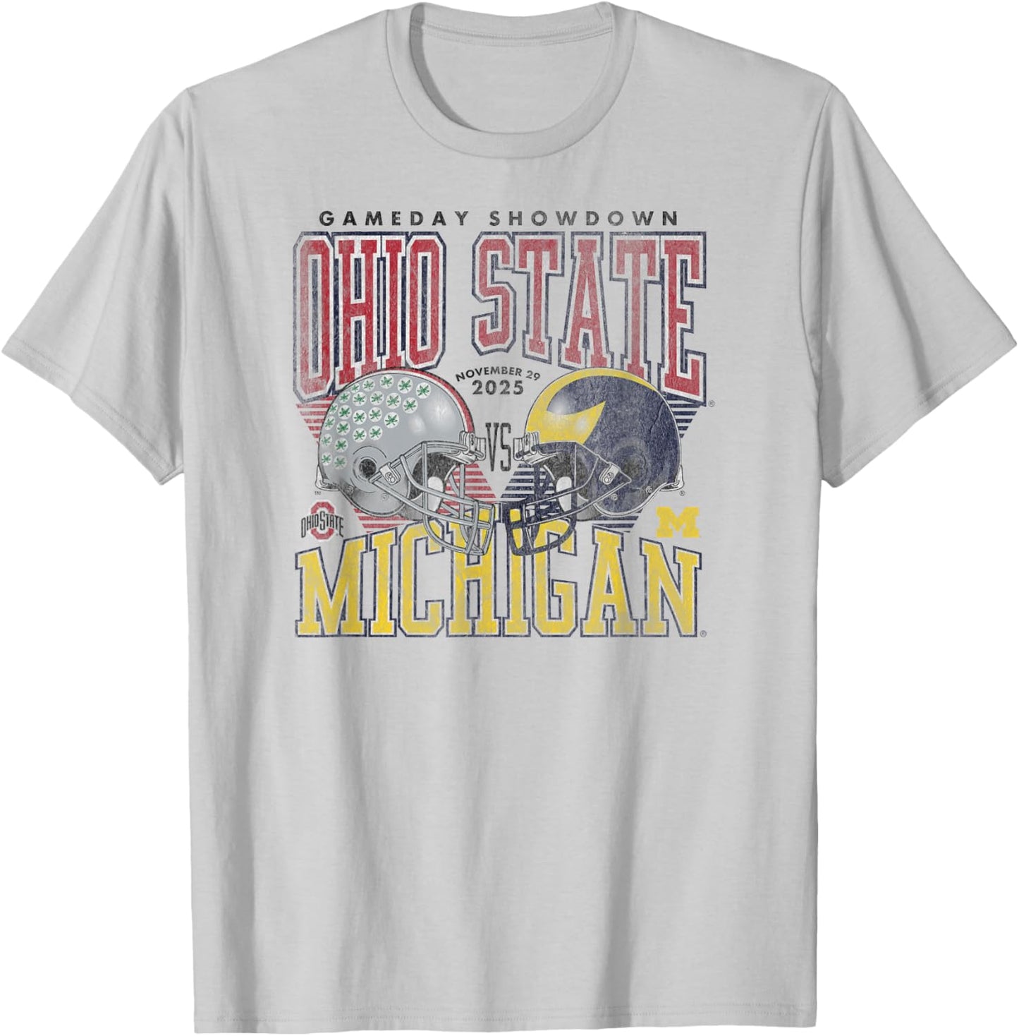 Ohio State Buckeyes vs Michigan Wolverines 2025 Vintage T-Shirt - T-Shirt | Ash