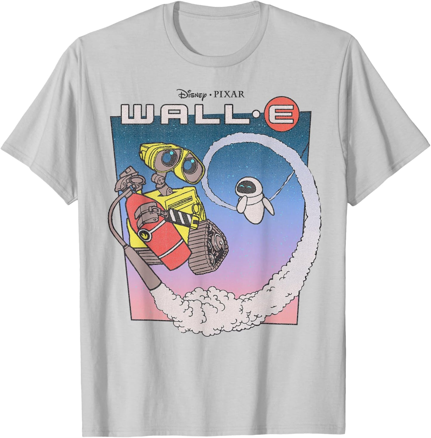 Disney Pixar Wall-E Fly Eve Retro Distressed T-Shirt - T-Shirt | Ash