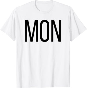 Monday Days of the Week , Costume, Shark Set T-Shirt - T-Shirt | White