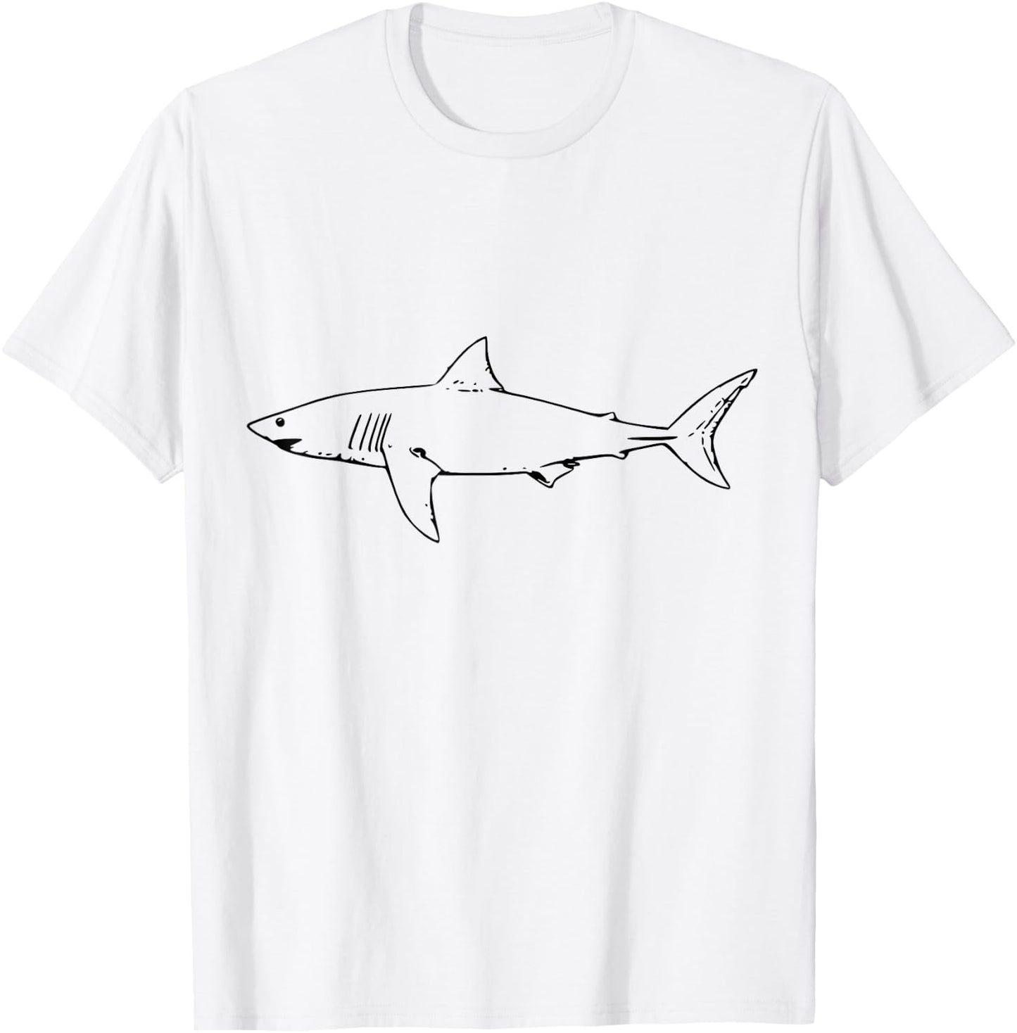 Great White Shark Silhouette T-Shirt - T-Shirt | White